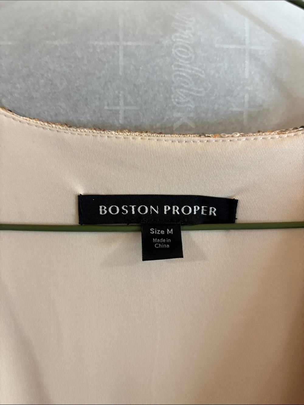 Boston Proper Gold Sequin Wrap Dress - Picture 2 of 3